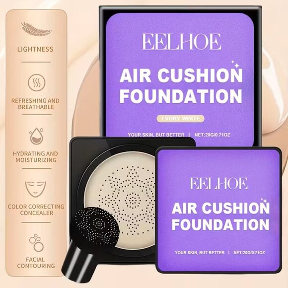 New EELHOE Air Cushion Foundation - Natural Color with mushroom applicator - Picture 1 of 7